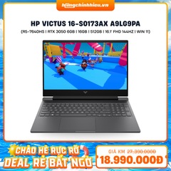 Laptop Gaming HP Victus 16-s0173AX A9LG9PA (R5-7640HS | GeForce RTX™ 3050 6GB | 16GB | 512GB |  16.1' FHD 144Hz | Win 11)