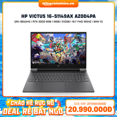 Laptop Gaming HP Victus 16-s1149AX AZ0D4PA (R5-8645HS | GeForce RTX™ 3050 6GB | 16GB | 512GB |  16.1' FHD 165Hz 100% sRGB | Win 11)