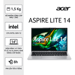 Laptop Acer Aspire Lite 14 AL14-51M-59BN (i5-1235U | 16GB | 512GB | Intel UHD Graphics | 14' WUXGA | Win 11)