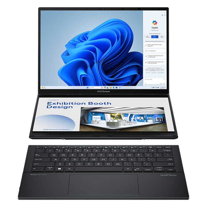 Laptop ASUS ZenBook Duo OLED UX8406MA-PZ142W (Ultra 9 185H | 32GB | 1TB | Intel Arc Graphics | 2x 14' 3K OLED Touch | Win 11)
