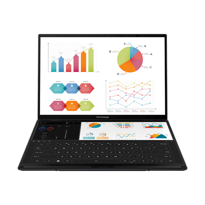 Laptop ASUS ZenBook Duo OLED UX8406MA-PZ142W (Ultra 9 185H | 32GB | 1TB | Intel Arc Graphics | 2x 14' 3K OLED Touch | Win 11)