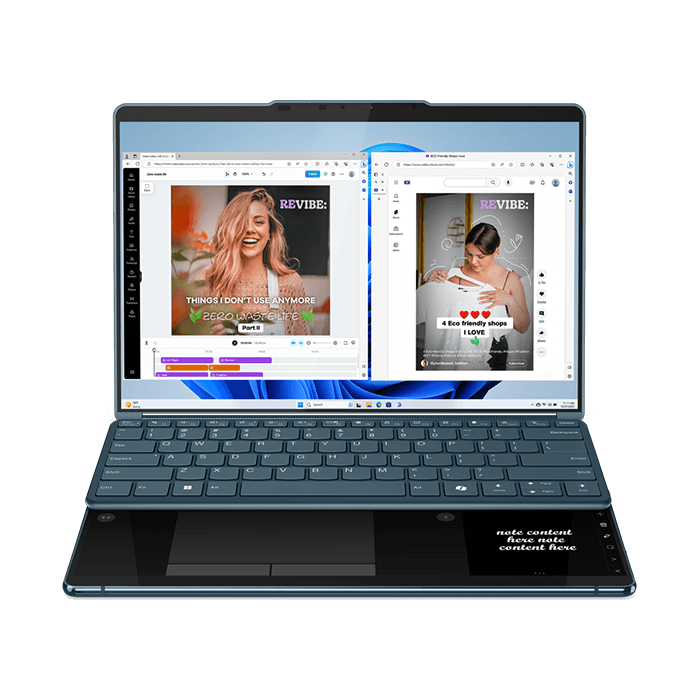Laptop Lenovo Yoga Book 9 13IMU9 83FF001SVN (Ultra 7 155U | 32GB | 1TB | Intel Graphics | 2x 13.3' 2.8K OLED 100% DCI-P3 | Win 11 | Office)