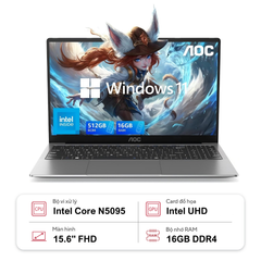 Laptop AOC N156P-P142-16GB (Celeron N5095 | 16GB | 512GB | Intel UHD Graphics | 15.6' FHD | Win 11 Pro)