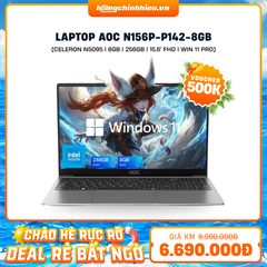 Laptop AOC N156P-P142-8GB (Celeron N5095 | 8GB | 256GB | Intel UHD Graphics | 15.6' FHD | Win 11 Pro)
