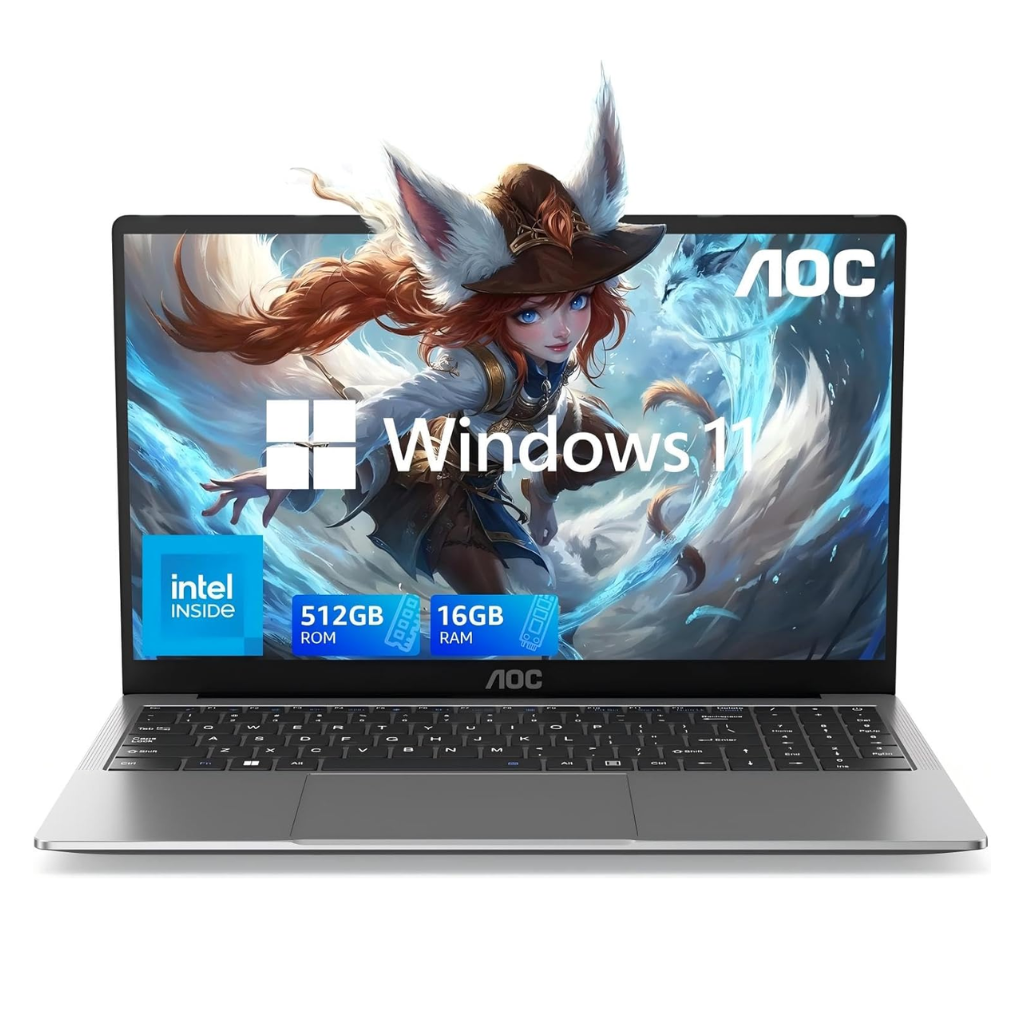 Laptop AOC N156P-P142-16GB (N5095 | 16GB | 512GB | Intel UHD | 15.6' FHD | Win 11 Pro)