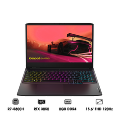 Laptop Lenovo IdeaPad Gaming 3 15ACH6 (82K2008VVN) (R7-5800H | 8GB | 512GB | GeForce RTX™ 3050 4GB | 15.6' FHD 120Hz |  Win 11)