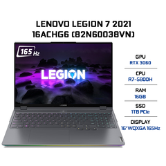 Laptop Lenovo Legion 7 16ACHG6 (82N60038VN) (R7-5800H | 16GB | 1TB | VGA RTX 3060 6GB | 16' WQXGA 165Hz | Win 10)