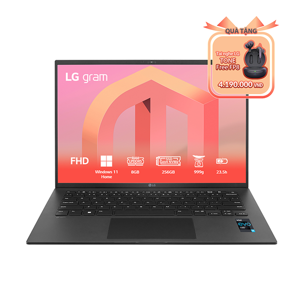Laptop LG Gram 2022 14Z90Q-G.AJ32A5 (i3-1220P | 8GB | 256GB | Intel UHD Graphics | 14' WUXGA 99% DCI-P3 | Win 11)