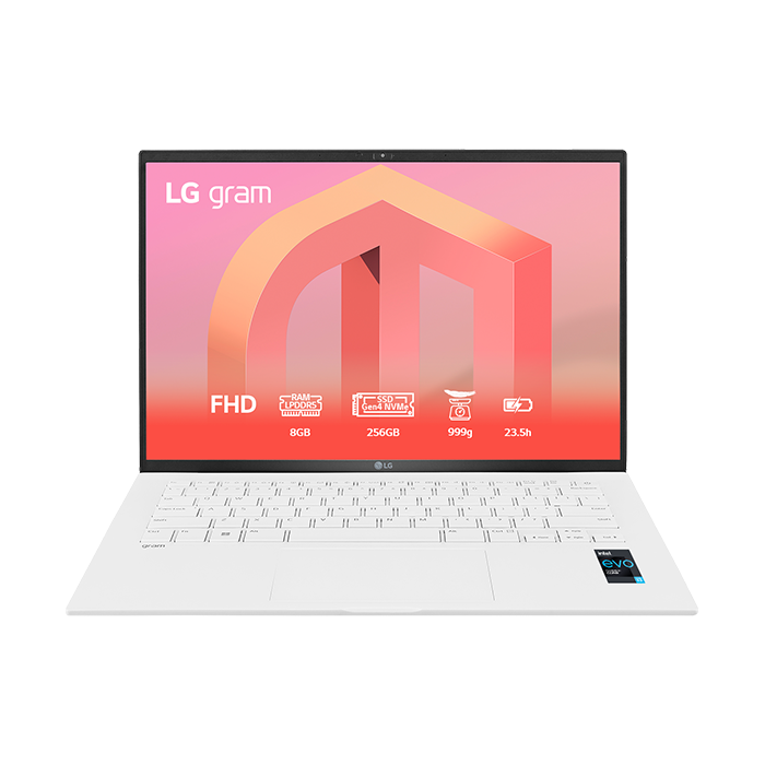 Laptop LG Gram 2022 14ZD90Q-G.AX31A5 (i3-1220P | 8GB | 256GB | Intel UHD Graphics | 14' WUXGA 99% DCI-P3 | DOS)