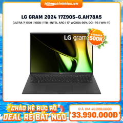Laptop LG Gram 2024 17Z90S-G.AH78A5 (Ultra 7 155H | 16GB | 1TB | Intel Arc Graphics | 17' WQXGA 99% DCI-P3 | Win 11)