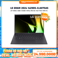 Laptop LG Gram 2024 14Z90S-G.AH75A5 (Ultra 7 155H | 16GB | 512GB | Intel Arc Graphics | 14' WUXGA 99% DCI-P3 | Win 11)