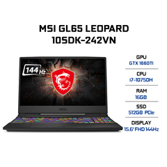 Laptop MSI GL65 Leopard 10SDK-242VN (i7-10750H | 16GB | 512GB | VGA GTX 1660Ti 6GB | 15.6