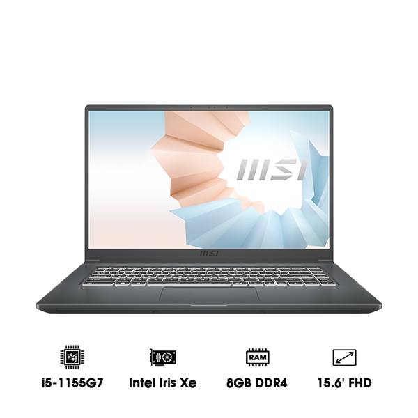 Laptop MSI Modern 15 A11M-1024VN (i5-1155G7 | 8GB | 512GB | Intel Iris Xe Graphics | 15.6' FHD | Win 11)
