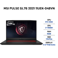Laptop MSI Pulse GL76 11UEK-048VN (i7-11800H | 16GB | 1TB | VGA RTX 3060 6GB | 17.3' FHD 144Hz | Win 10)