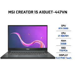 Laptop MSI Creator 15 A10UET-447VN (i7-10870H | 32GB | 1TB | VGA RTX 3060 6GB | 15.6' FHD Touch | Win 10)