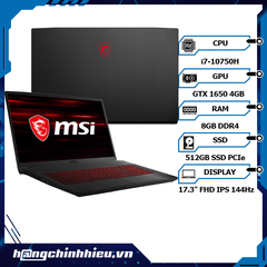 Laptop MSI GF75 Thin 10SCXR-248VN (i7-10750H | 8GB | 512GB | VGA GTX 1650 4GB | 17.3