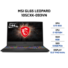 Laptop MSI GL65 Leopard 10SCXK-093VN (i7-10750H | 8GB | 512GB | VGA GTX 1650 4GB | 15.6' FHD 144Hz | Win 10)