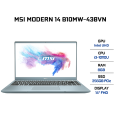 Laptop MSI Modern 14 B10MW-438VN (i3-10110U | 8GB | 256GB | Intel UHD Graphics | 14' FHD | Win 10)