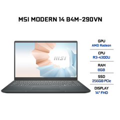 Laptop MSI Modern 14 B4MW-290VN (R3-4300U | 8GB | 256GB | AMD Radeon Graphics | 14' FHD | Win 10)