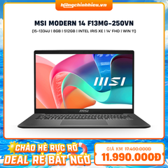 Laptop MSI Modern 14 F13MG-250VN (i5-1334U | 8GB | 512GB | Intel Iris Xe | 14' FHD | Win 11)