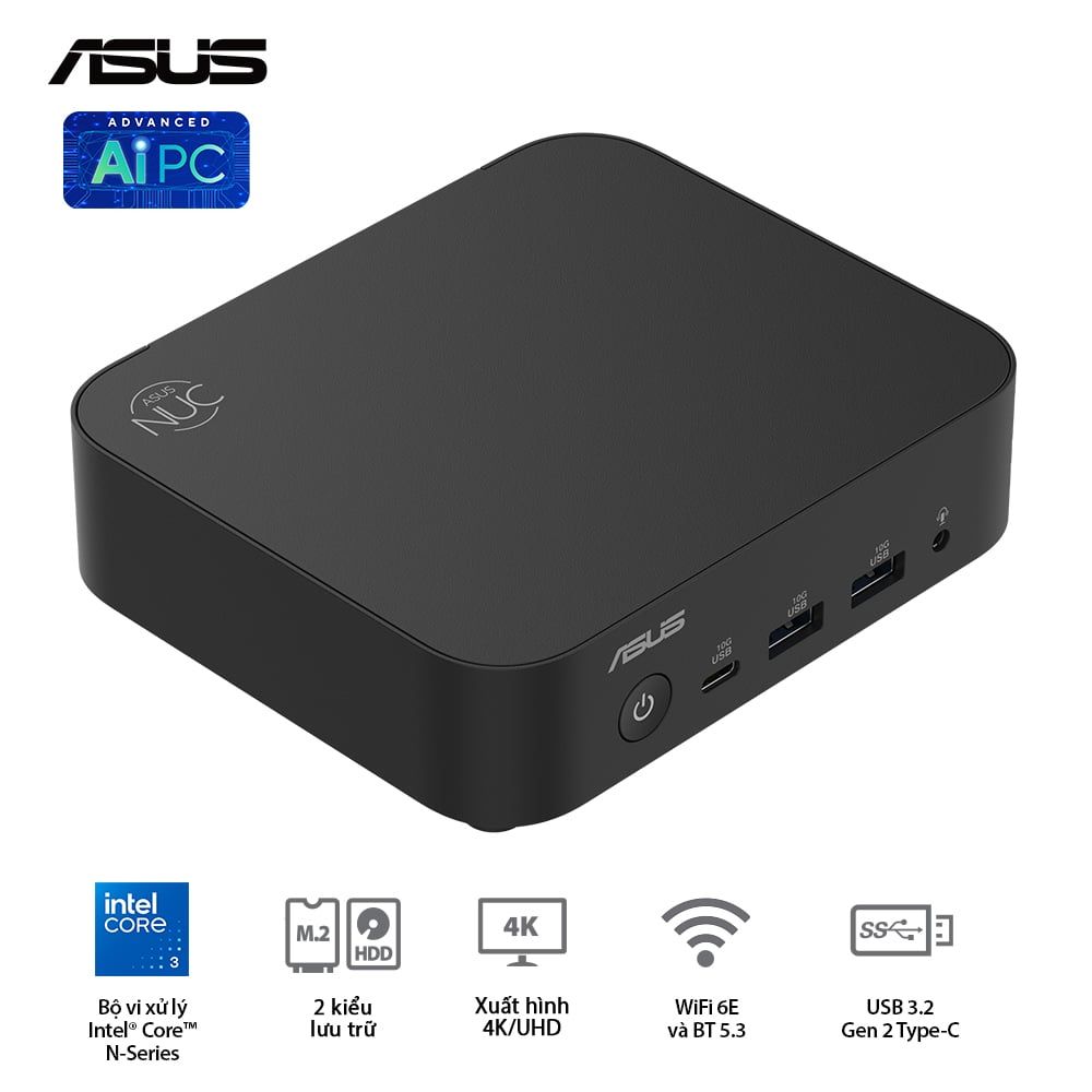 PC Mini ASUS NUC 14 Essential RNUC14MNK9700000 (N97 | 1x DR5 | 1x NVMe,SATA | 1x HDMI | 1x HDMI | 1x DP | WIFI6 | NoOS)