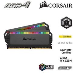 RAM PC CORSAIR DOMINATOR PLATINUM RGB 32GB 2x16GB DDR4 3000MHz CMT32GX4M2C3000C15