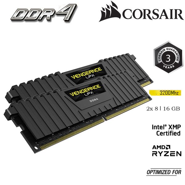 RAM PC CORSAIR VENGEANCE LPX 16GB DDR4 2x8G 3200MHz CMK16GX4M2E3200C16