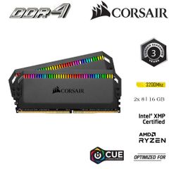 RAM PC CORSAIR DOMINATOR PLATINUM RGB 16GB DDR4 2x8GB 3200MHz CMT16GX4M2E3200C16