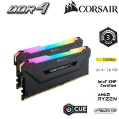 RAM PC CORSAIR VENGEANCE PRO RGB 16GB DDR4 2x8GB 3000MHz CMW16GX4M2D3000C16