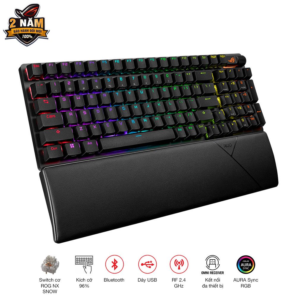 Bàn phím Gaming ASUS ROG Strix Scope II 96 Wireless NX Snow switch