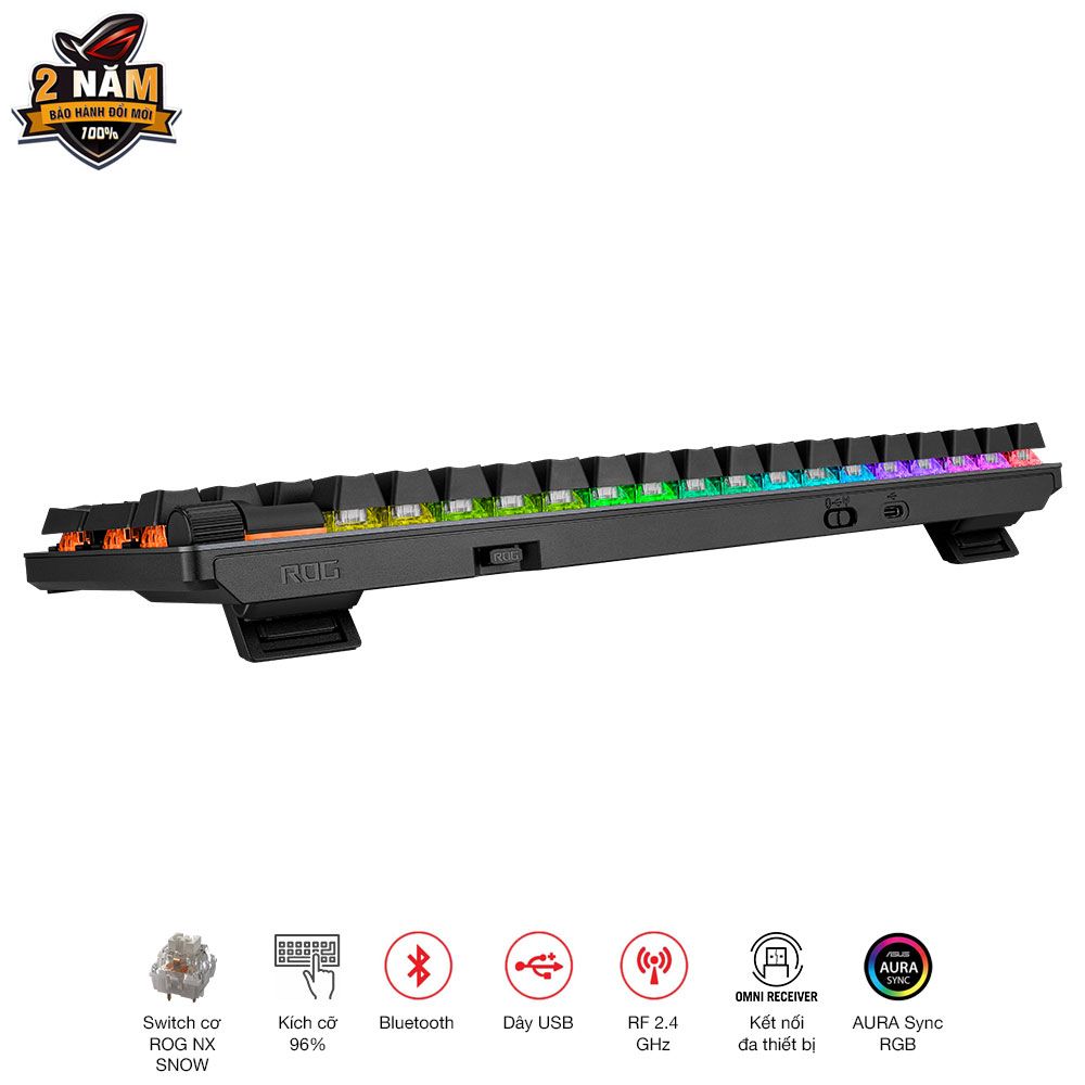 Bàn phím Gaming ASUS ROG Strix Scope II 96 Wireless NX Snow switch