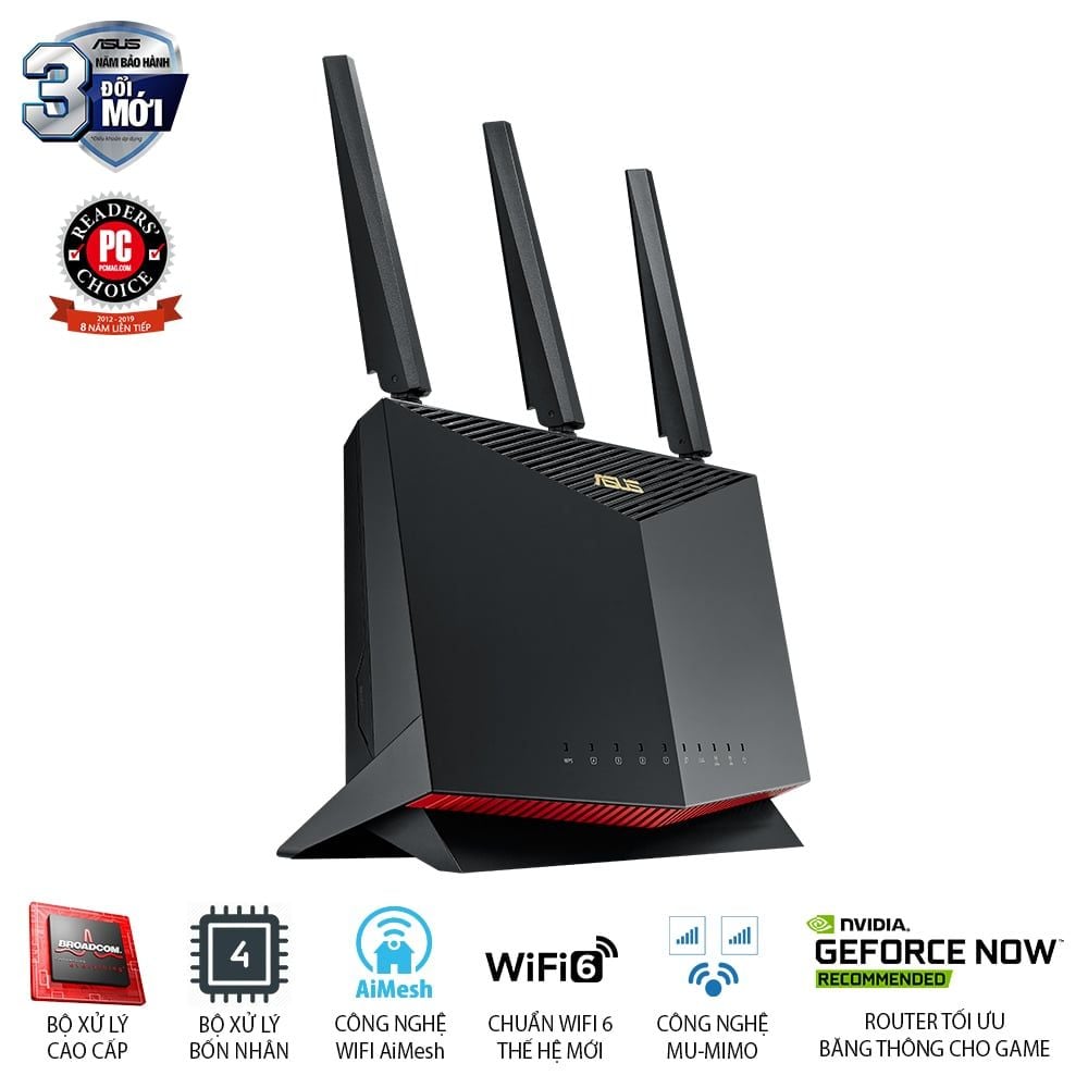 Router RT-AX86 PRO MESH Wi-Fi 6 AX5700 Băng tần kép