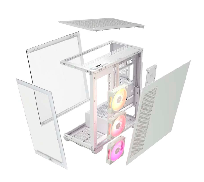 Vỏ case Corsair iCUE LINK 3500X RGB Tempered Glass Mid-Tower White (Sẵn 3Fan RGB)