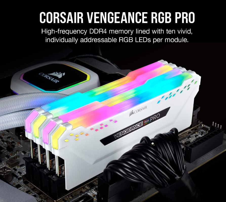 Ram PC Corsair Vengeance Pro RGB 16GB (2x8GB) 3200 White