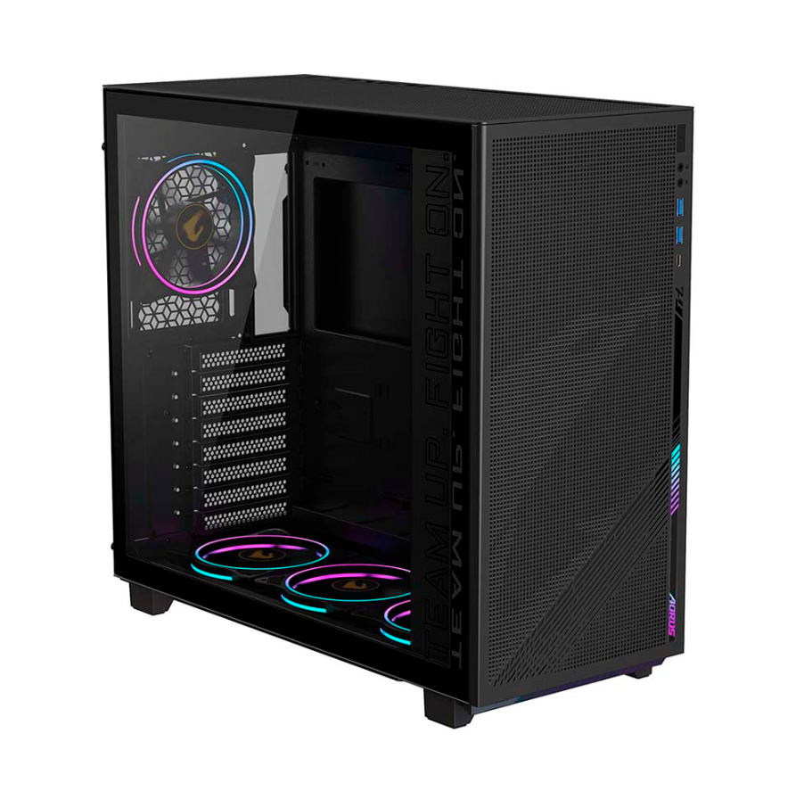Vỏ Case máy tính Gigabyte AORUS C400 Glass Black GB-AC400G (sẵn 4Fan ARGB)