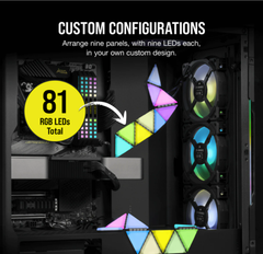 Bộ đèn chiếu sáng Corsair iCUE LC100 Smart Case Lighting Triangles Expansion Kit (CL-9011115-WW)