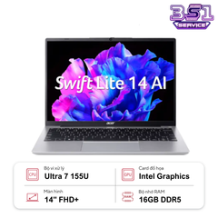 Laptop Acer Swift Lite 14 AI SFL14-51M-78XZ (Ultra 7 155U | 16GB | 512GB | Intel Arc Graphics | 14' WUXGA | Win 11)