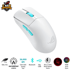 Chuột Gaming ASUS ROG Harpe Ace Aim Lab Edition Wireless - Moonlight White