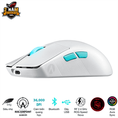 Chuột Gaming ASUS ROG Harpe Ace Aim Lab Edition Wireless - Moonlight White