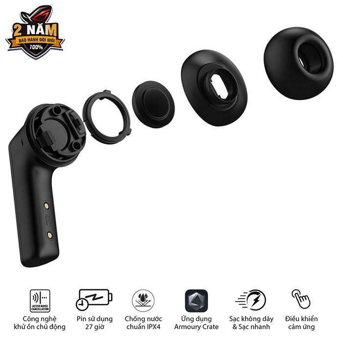 Tai nghe Gaming ASUS ROG Cetra True Wireless Black