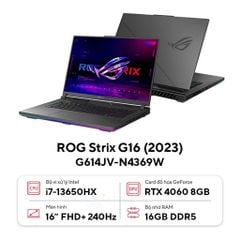 Laptop ASUS ROG Strix G16 G614JV-N4369W (i7-13650HX | GeForce RTX™ 4060 8GB | 16GB | 1TB | 16' WQXGA 240Hz | Win 11)