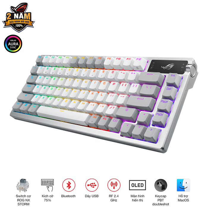 Bàn phím ASUS ROG Azoth NX Storm White