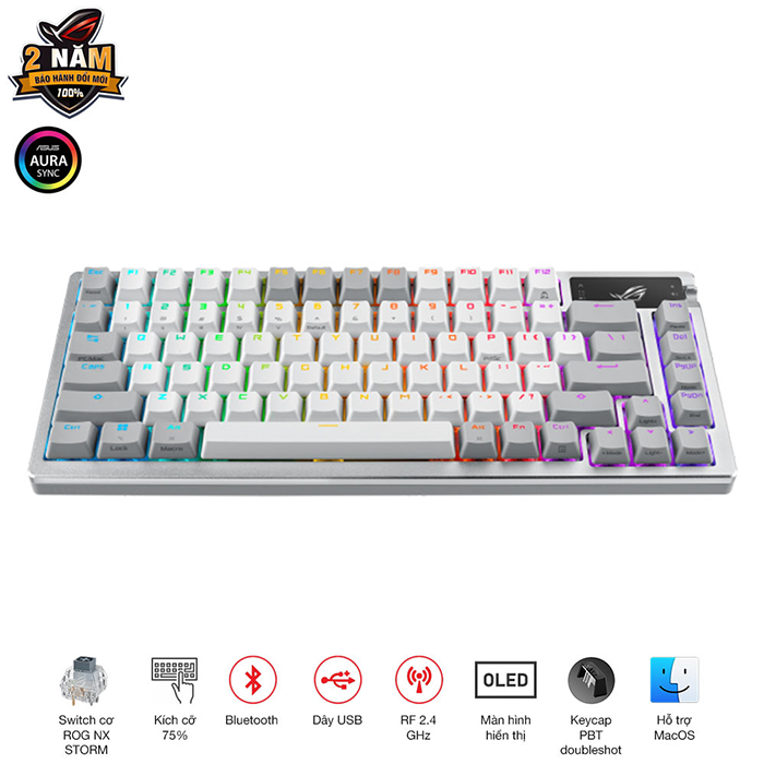 Bàn phím ASUS ROG Azoth NX Storm White