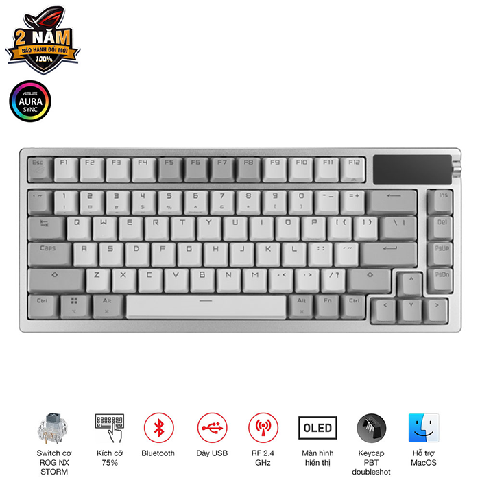 Bàn phím ASUS ROG Azoth NX Storm White