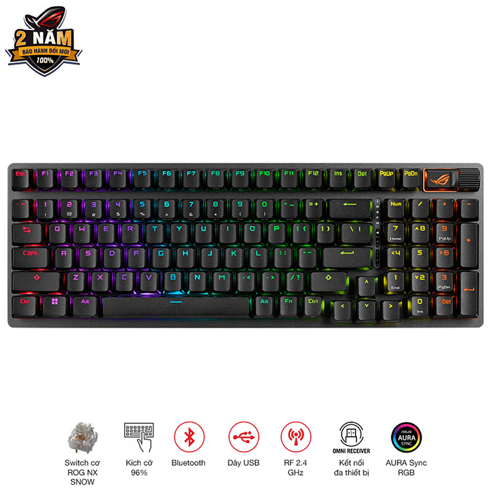 Bàn phím Gaming ASUS ROG Strix Scope II 96 Wireless NX Storm