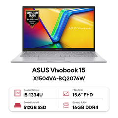 Laptop ASUS VivoBook 15 X1504VA-BQ2076W (i5-1334U | 16GB | 512GB | Intel Iris Xe Graphics | 15.6' FHD | Win 11)