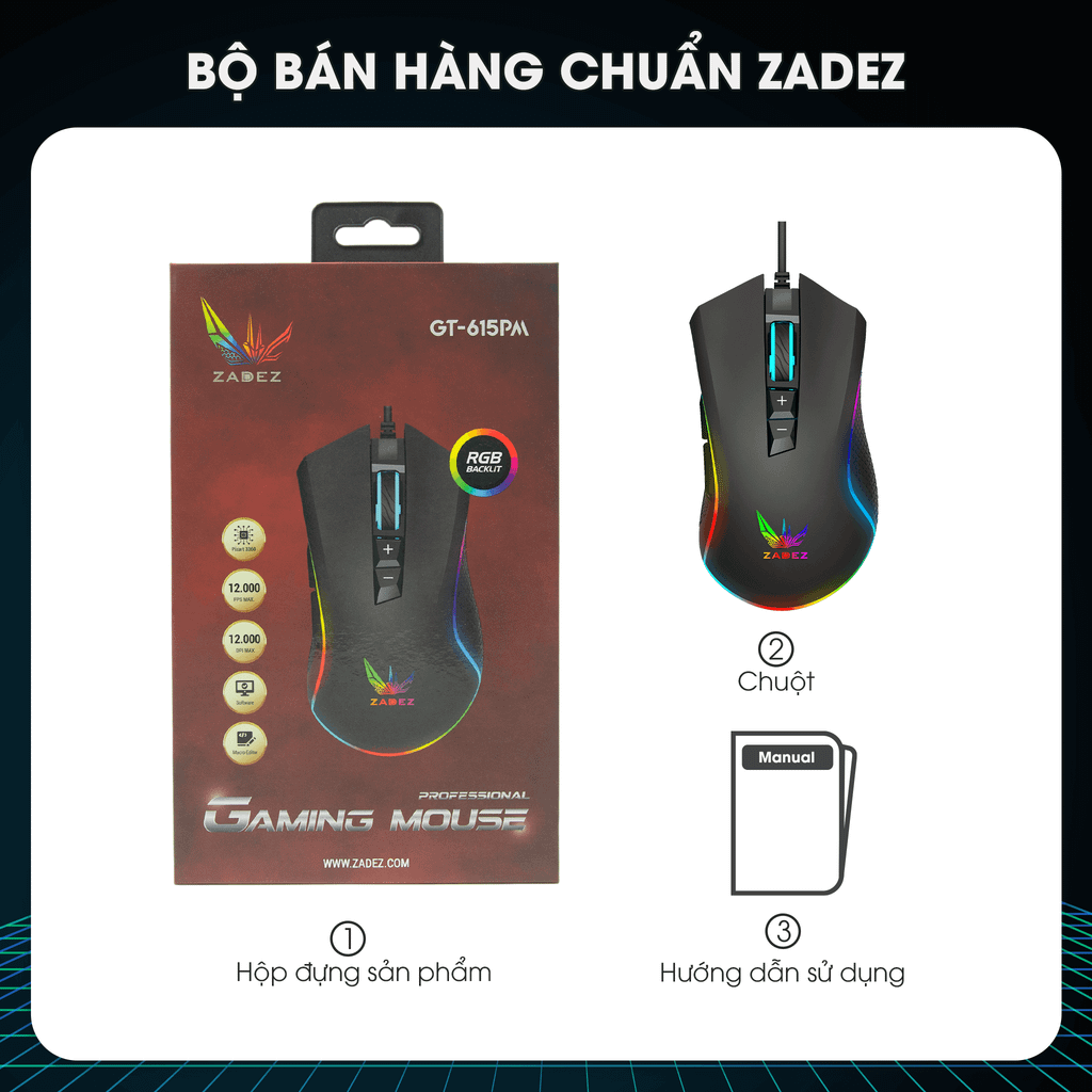 Chuột Gaming Zadez GT-615PM