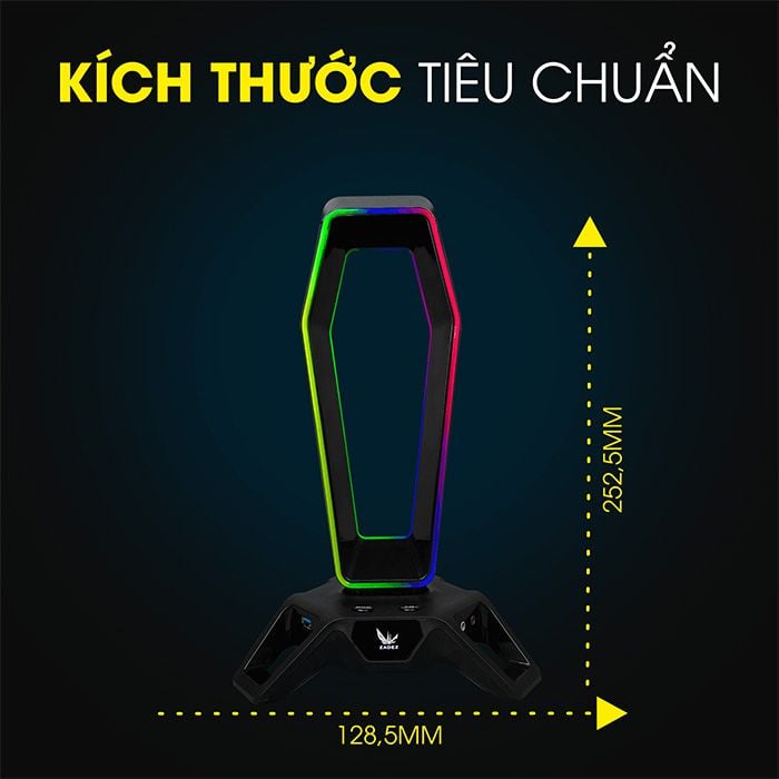 Đế treo tai nghe RGB kiêm Soundcard 7-1 Zadez ZHS-702G