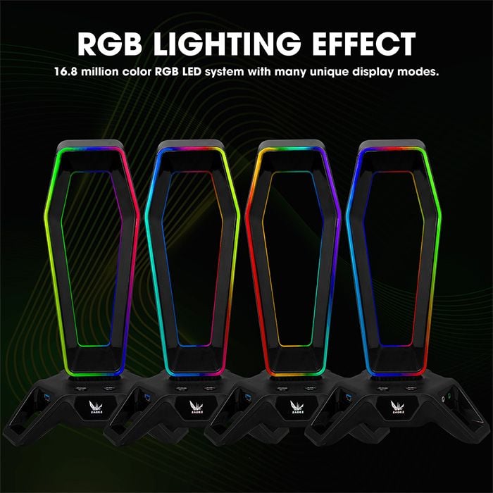 Đế treo tai nghe RGB kiêm Soundcard 7-1 Zadez ZHS-702G