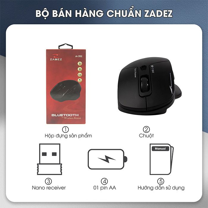 Chuột không dây Zadez Dual Silent M-352